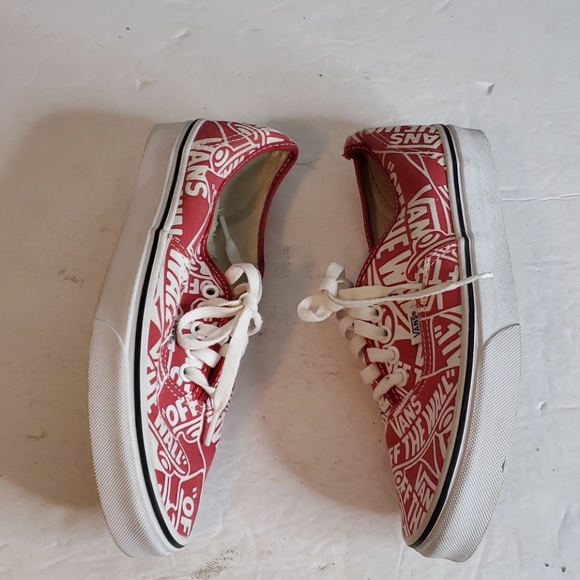 Vans Red & White Sneakers Size 8 - Picture 4 of 11